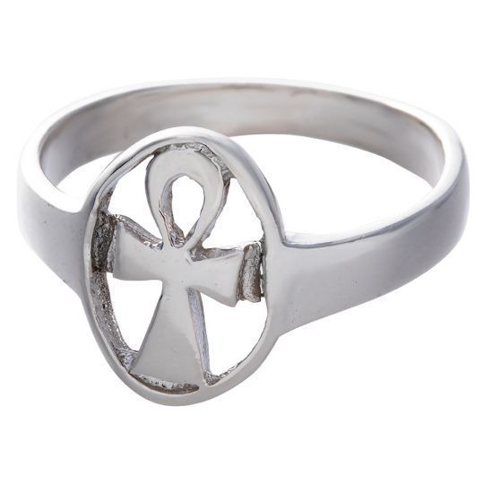 Circled Ankh Sterling Ring 8