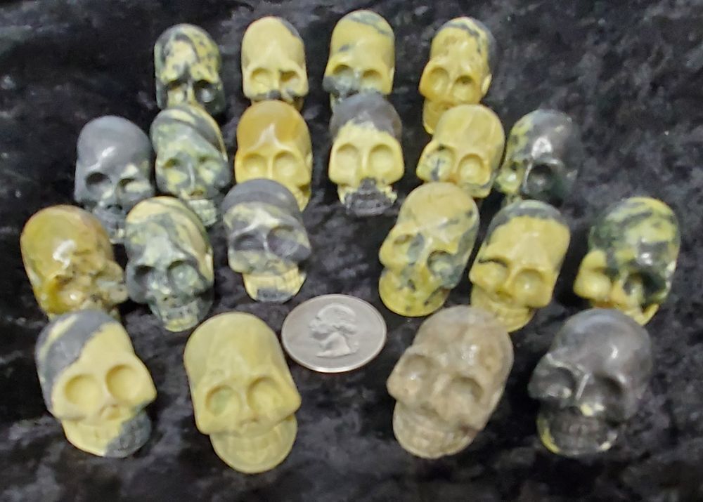 Gemstone Mini Skull Pendants