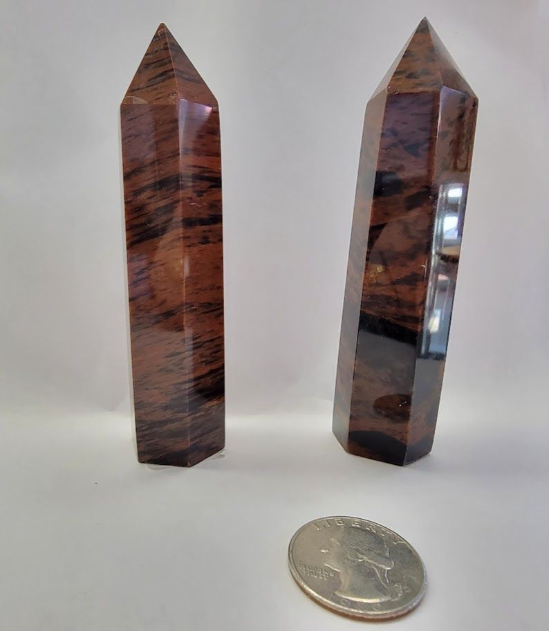 Mahogany Obsidian Obelisk Lg