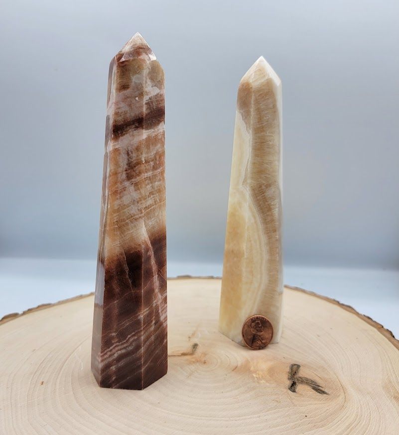 Red Aragonite Obelisk