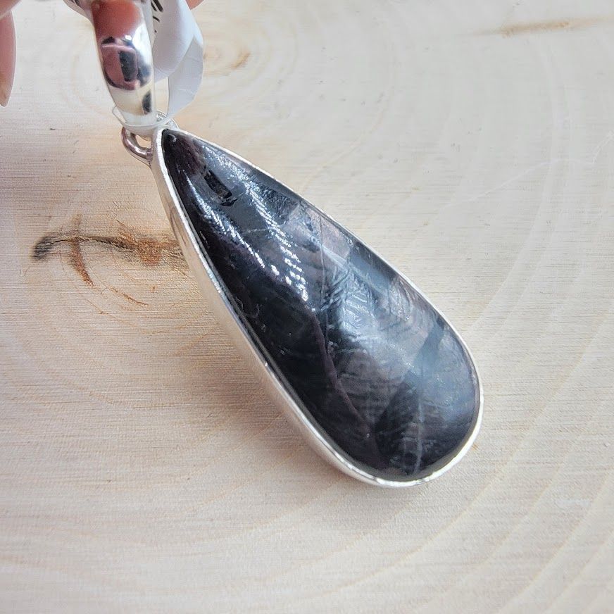 Hypersthene Teardrop Pendant