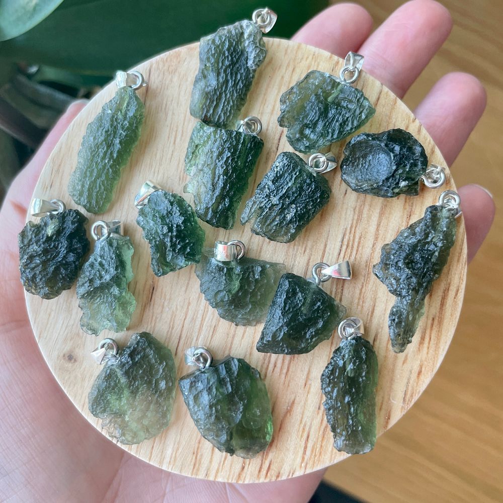 Raw Moldavite Pendant 1.5 - 2g