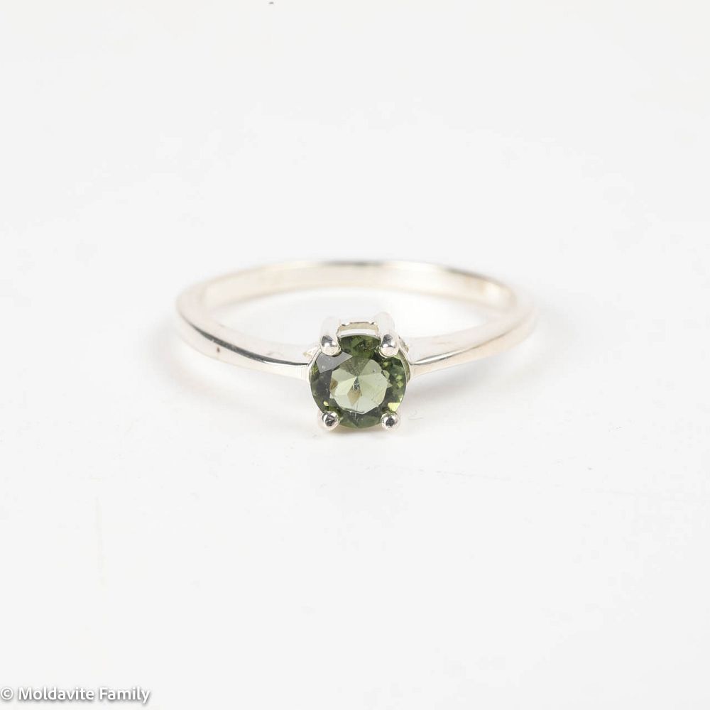 Sterling Faceted Moldavite CZ 9