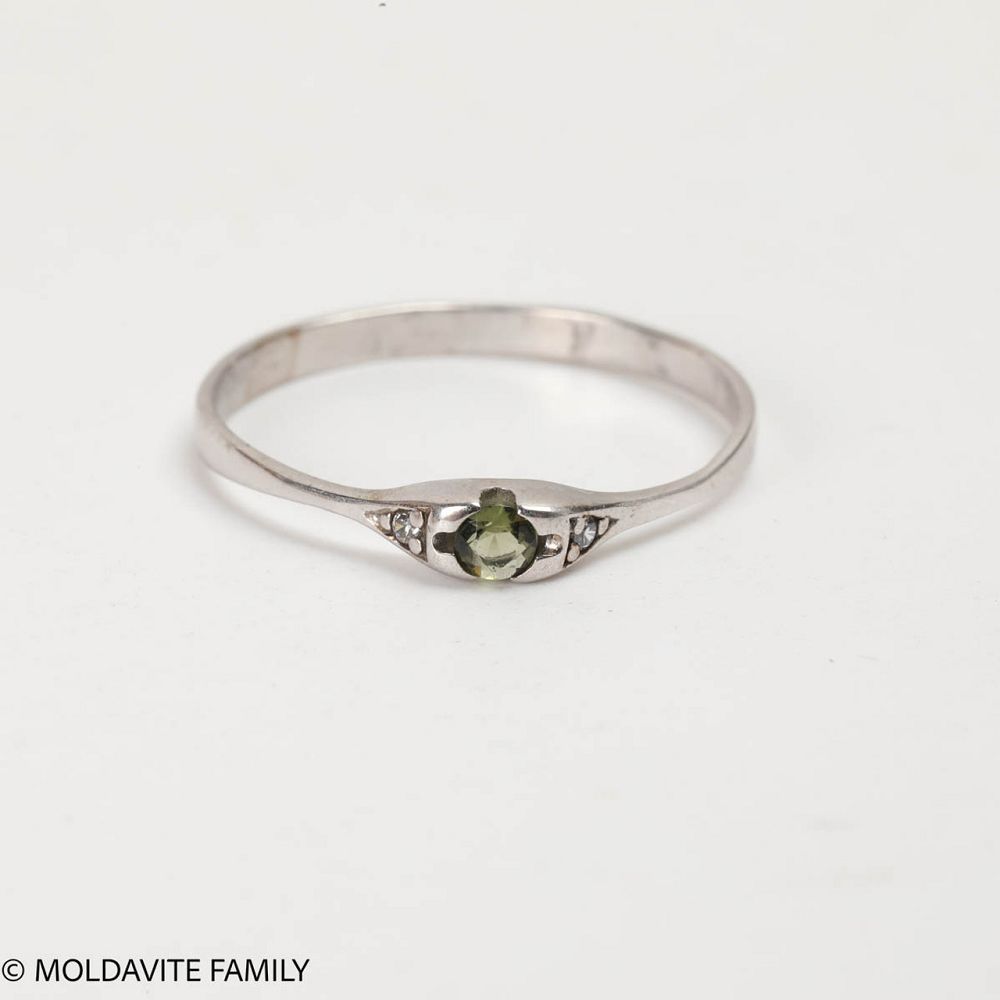 Moldavite Thin Ring 6