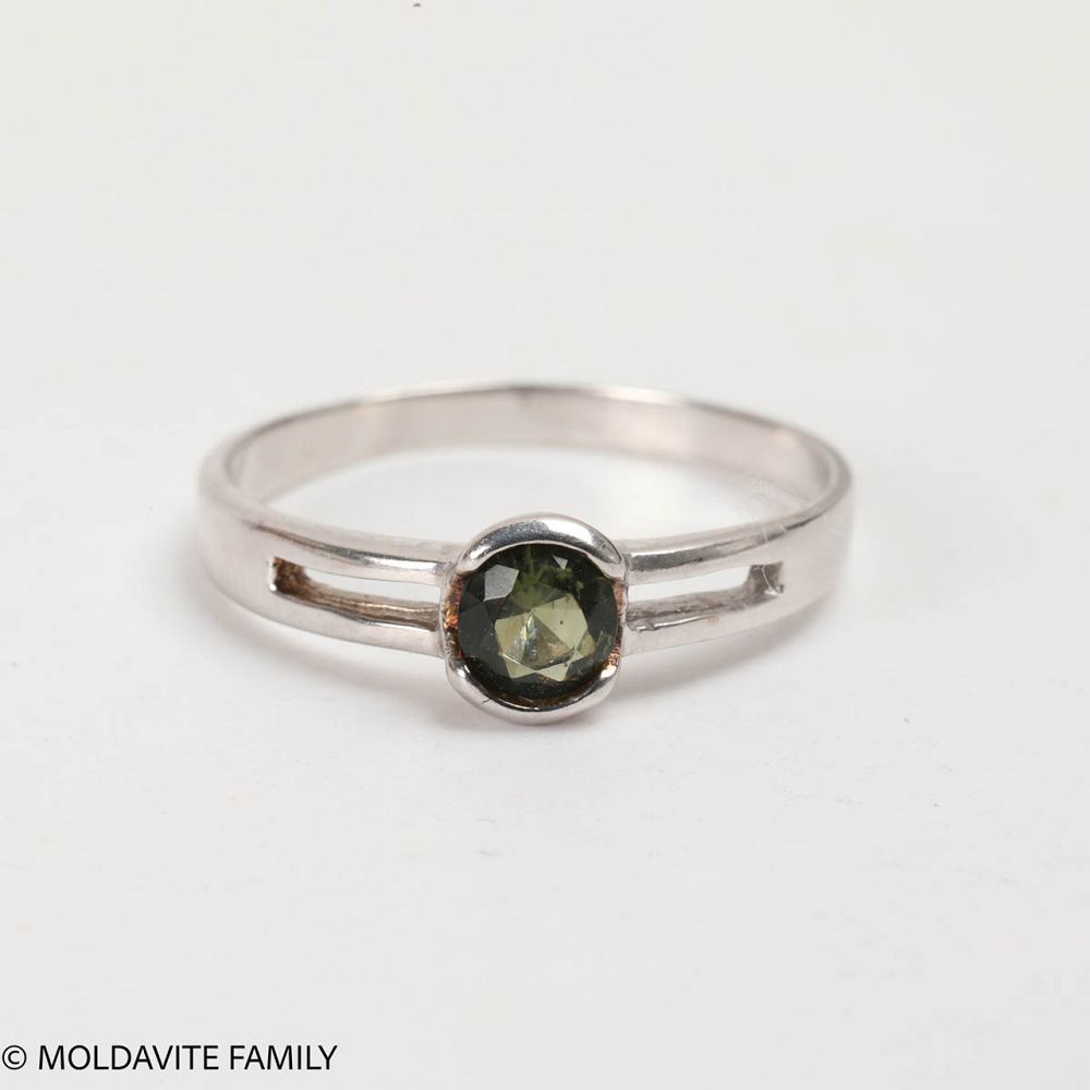 Moldavite Sterling Silv. Ring 9