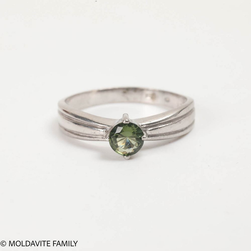 Moldavite Sterling Ring 7