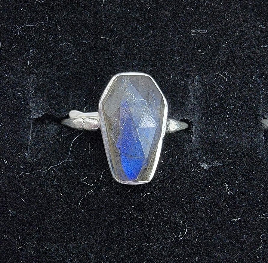 Labradroite Coffin Ring 5