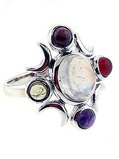 Four Directions Moon&Stone Ring