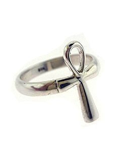 Small Ankh Ring Sterling 9