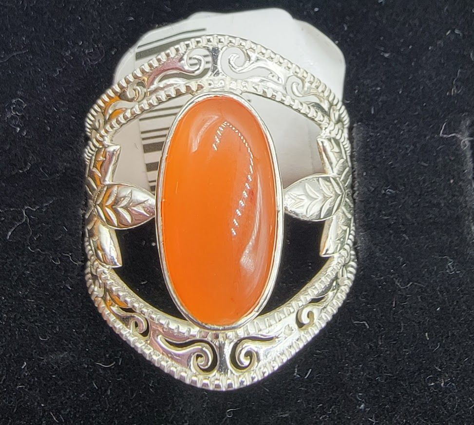 Leaf Band Carnelian Ring 6