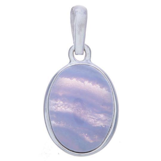 Silver Blue Lace Agate Pendant