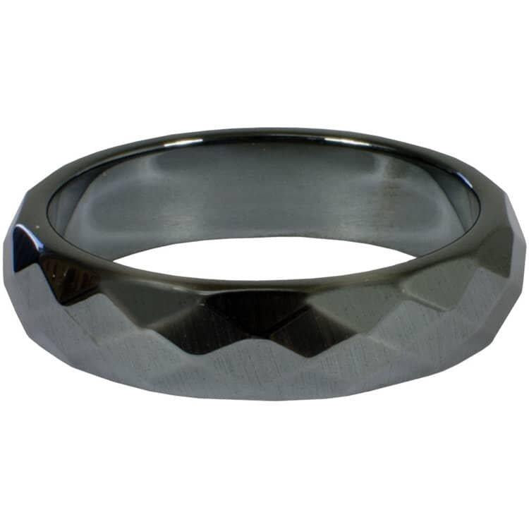 Faceted Mag Hematite Ring