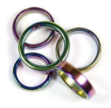 Rainbow Hematite Rings