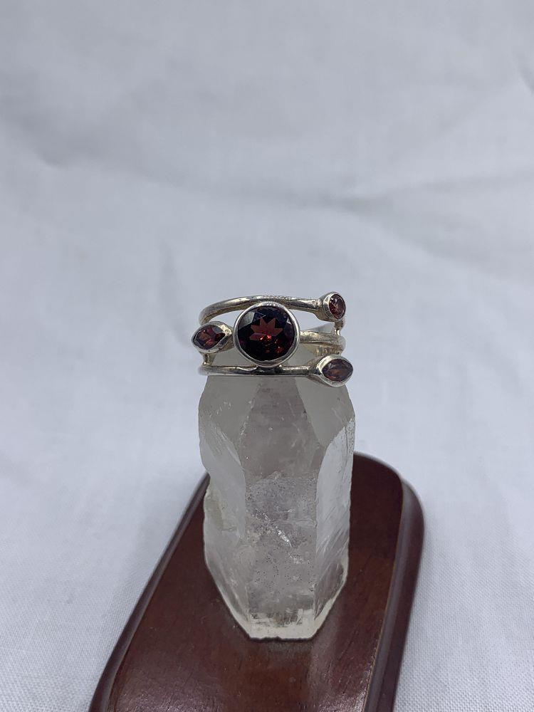 Sterling Multi-Garnet Ring 7