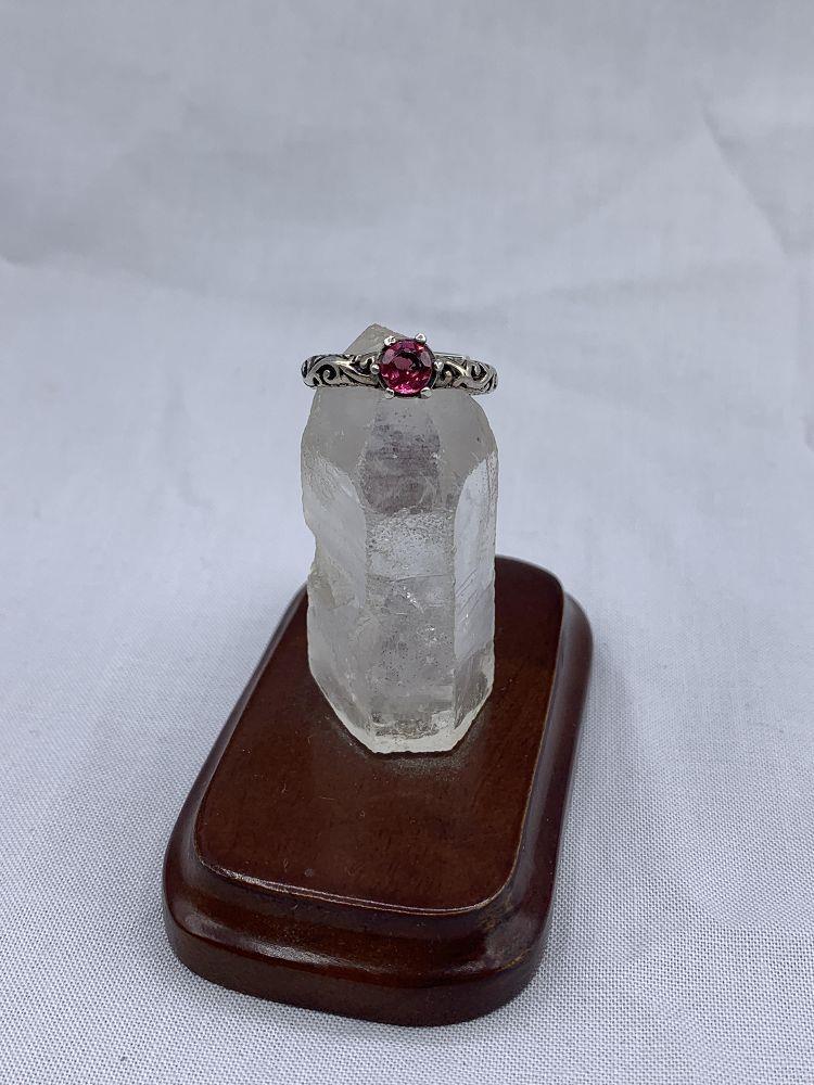 Sterling Pink Topaz Ring 7