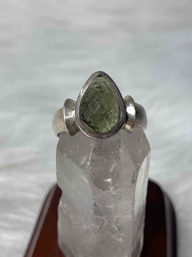 Silver Faceted Moldavite 8.5