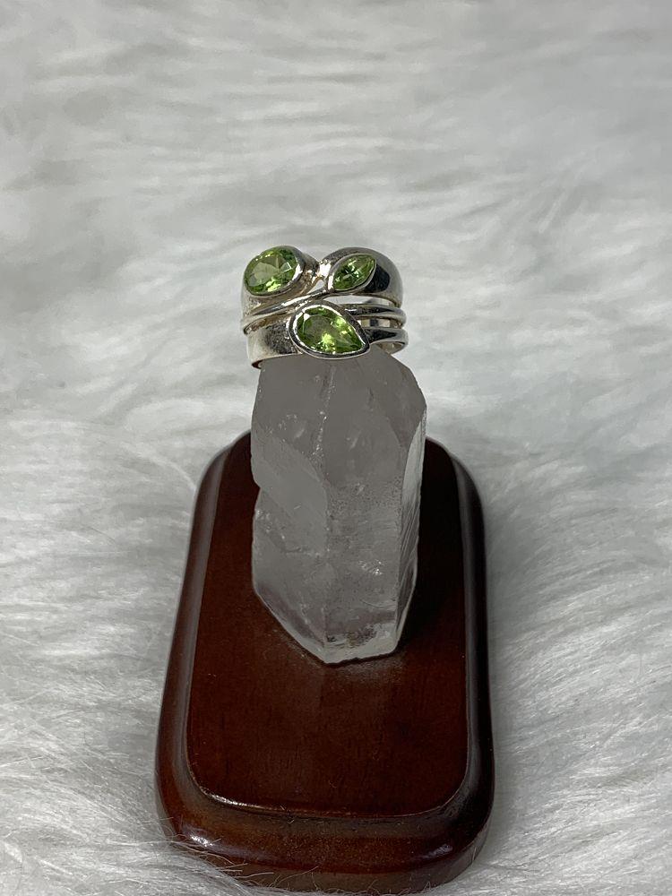 Sterling Tri Peridot Ring