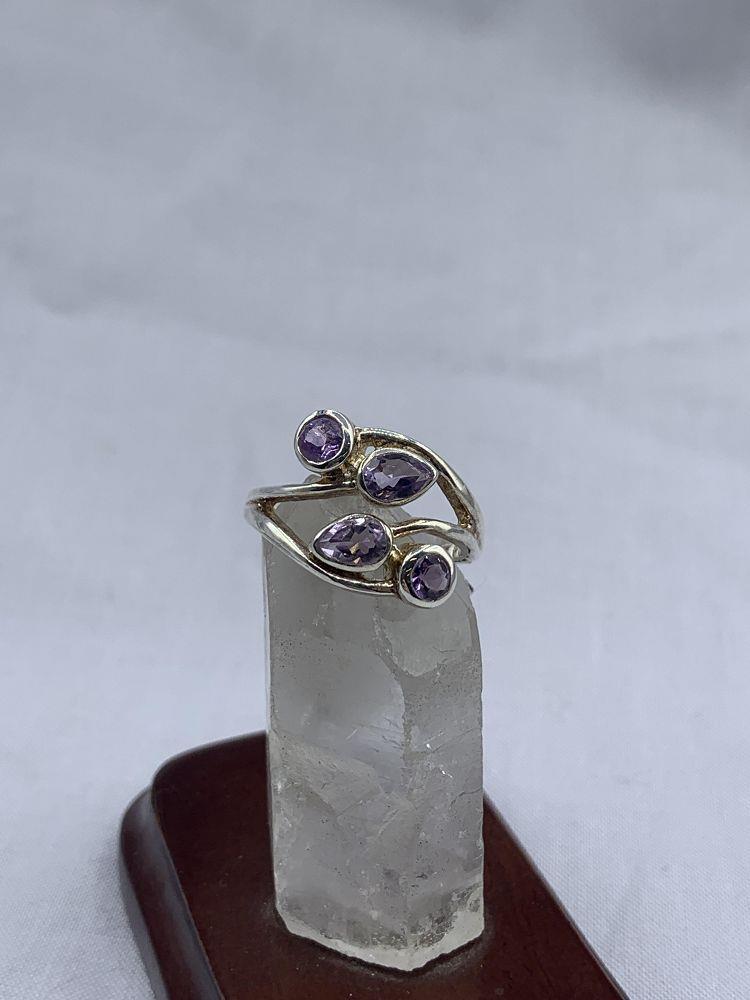 Sterling Amethyst 4 Stone 6