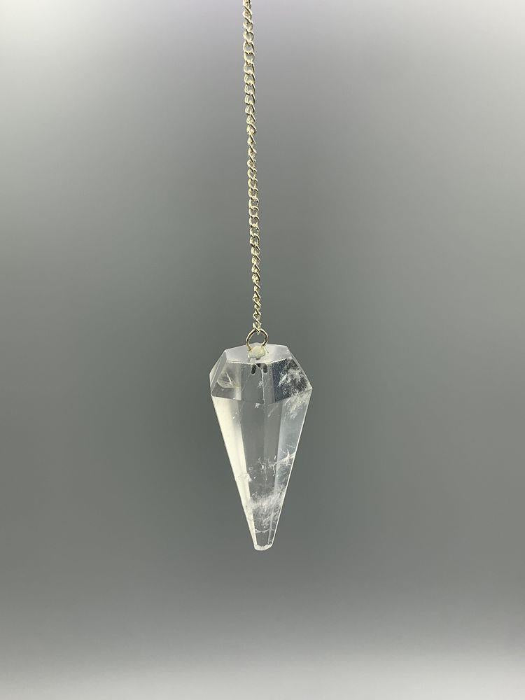 Clear Quartz 6 sided Pendulum