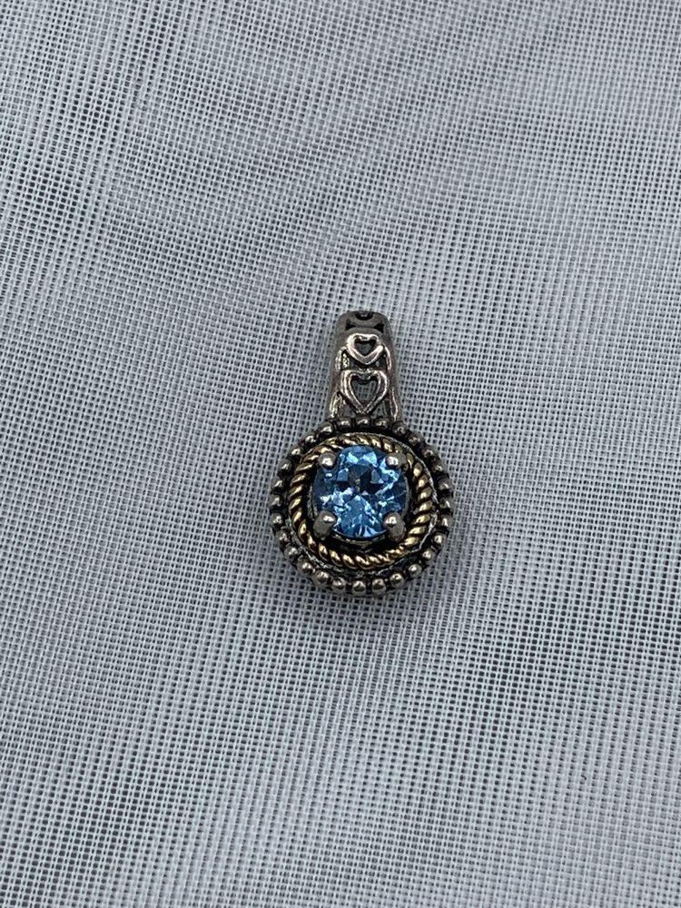 Sterling/14KT Gold Blue Topaz