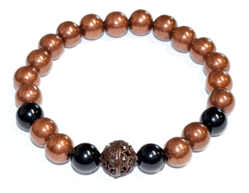 Copper w/ass't stones bracelet 8