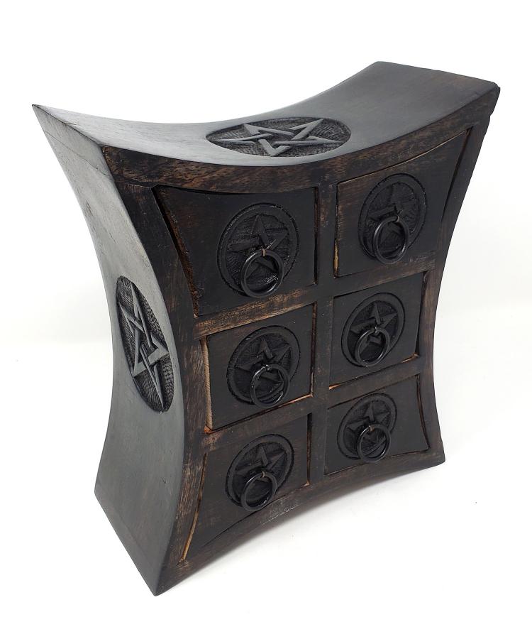 Wooden Pentagram Chest 6 Drawer