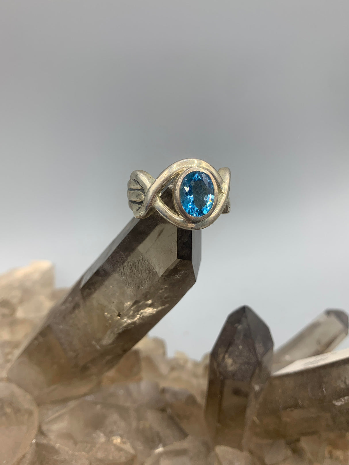 Sterling Blue Topaz Ring 8