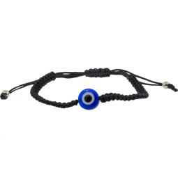 Black Evil Eye Adj Bracelet