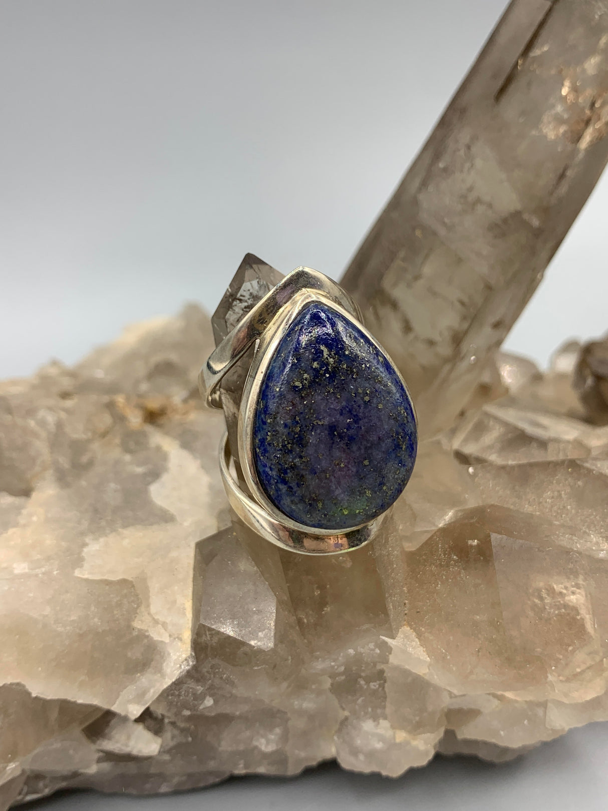 Wide Tear Shaped Lapis Ring 8