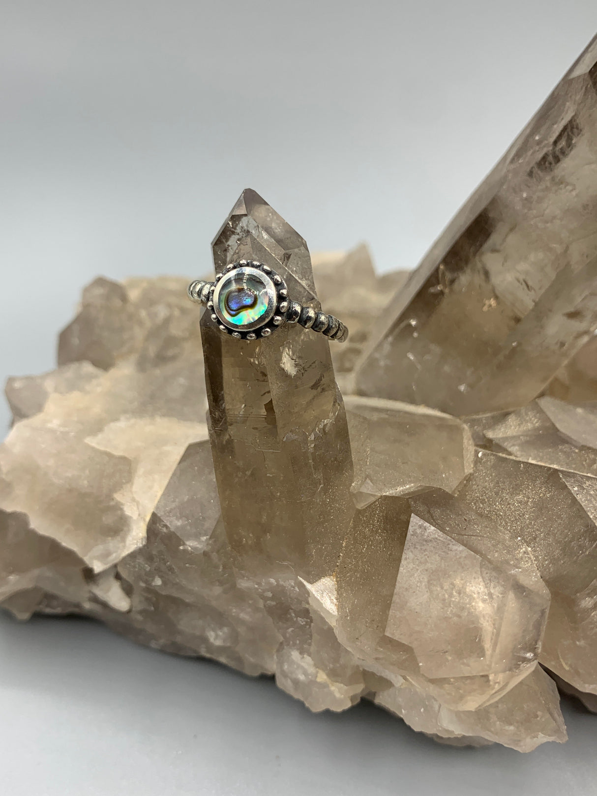 Sterling Silv. Abalone Ring 7