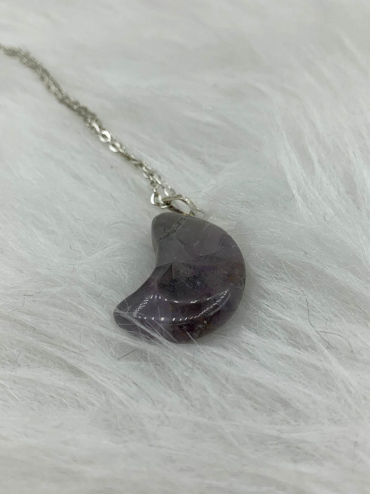 Crescent Moon Amethyst Pendant