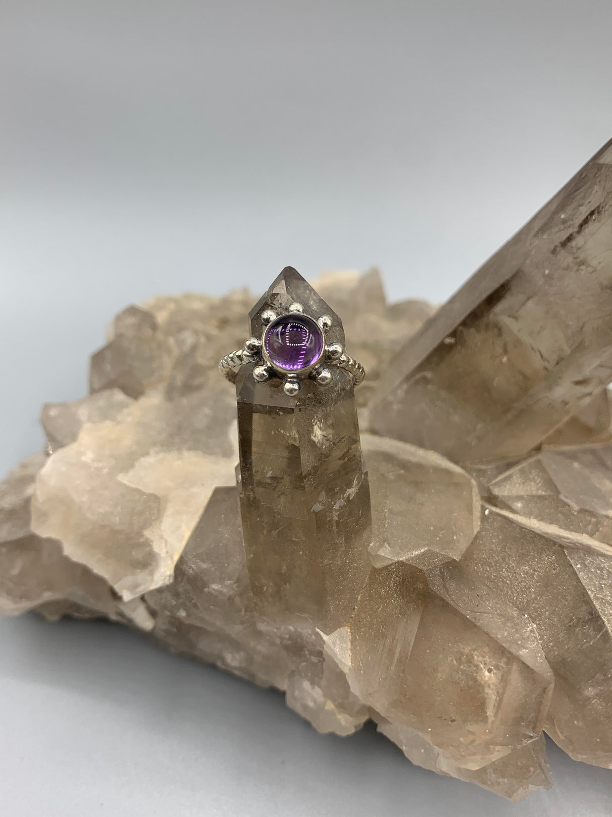 Sterling Silv. Amethyst Celestial Ring 6