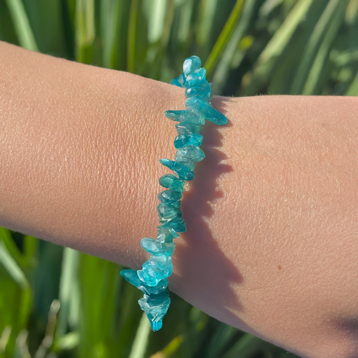 Green Apatite Chip Bracelet