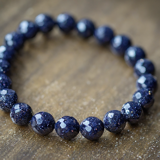 Faceted Blue Goldstone Bracelet 8mm