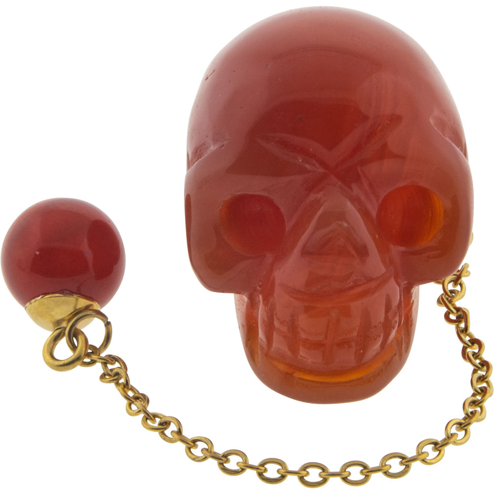 Carnelian Skull Pendulum