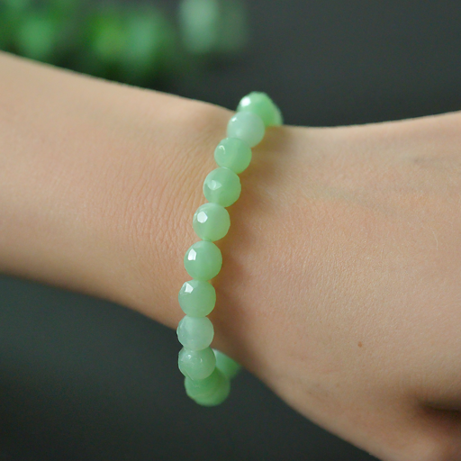 Faceted Chinese Jade Bracelet 8mm