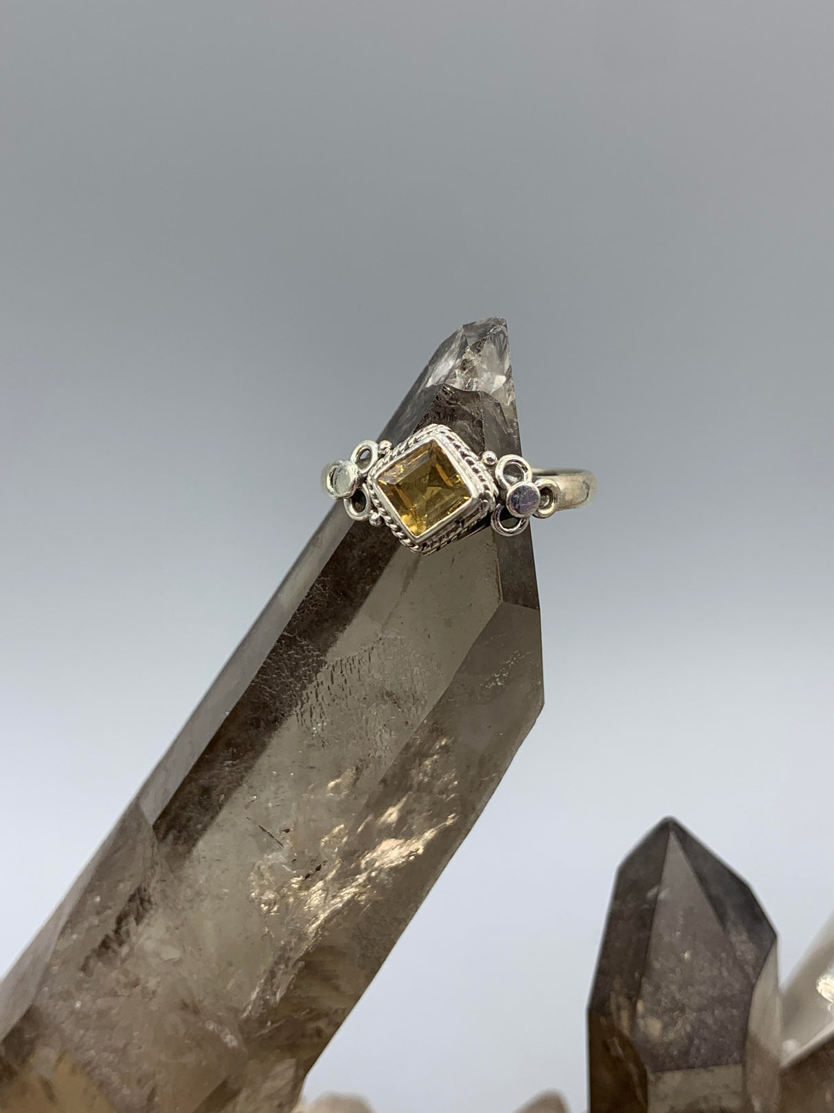 Sterling Silv. Citrine Ring 8