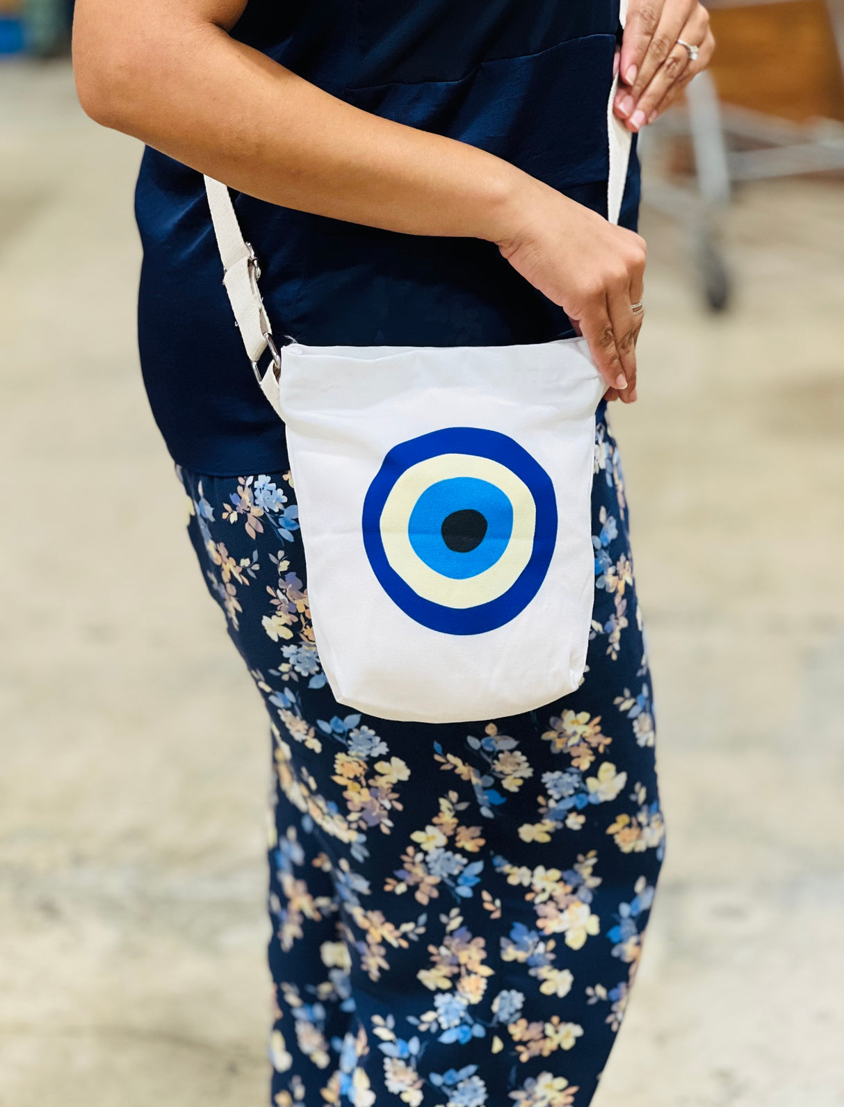 Evil Eye Crossbody Tote Bag