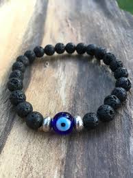 Evil Eye Lava Bead Bracelet