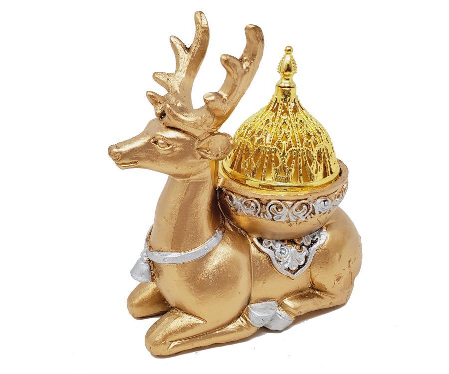 Gold Deer Incense Burner & Candle Holder