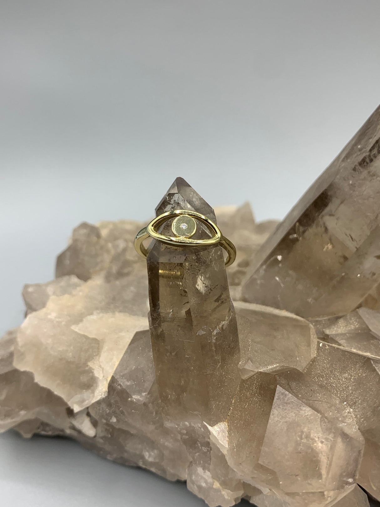 Sterling Gold Evil Eye Ring 8