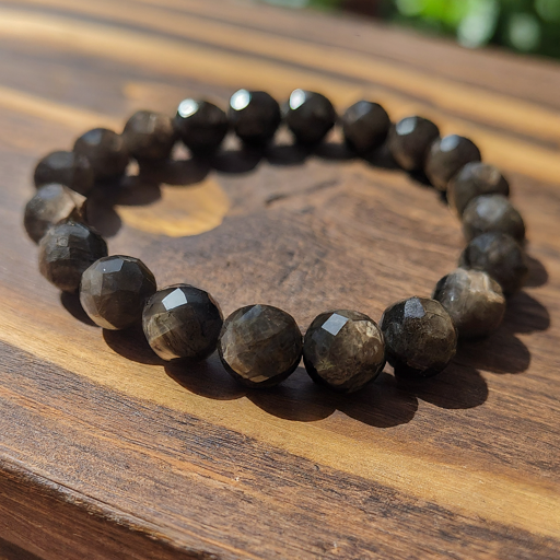 Faceted Golden Obsidian Bracelet 8mm