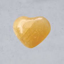 Honey Calcite Heart