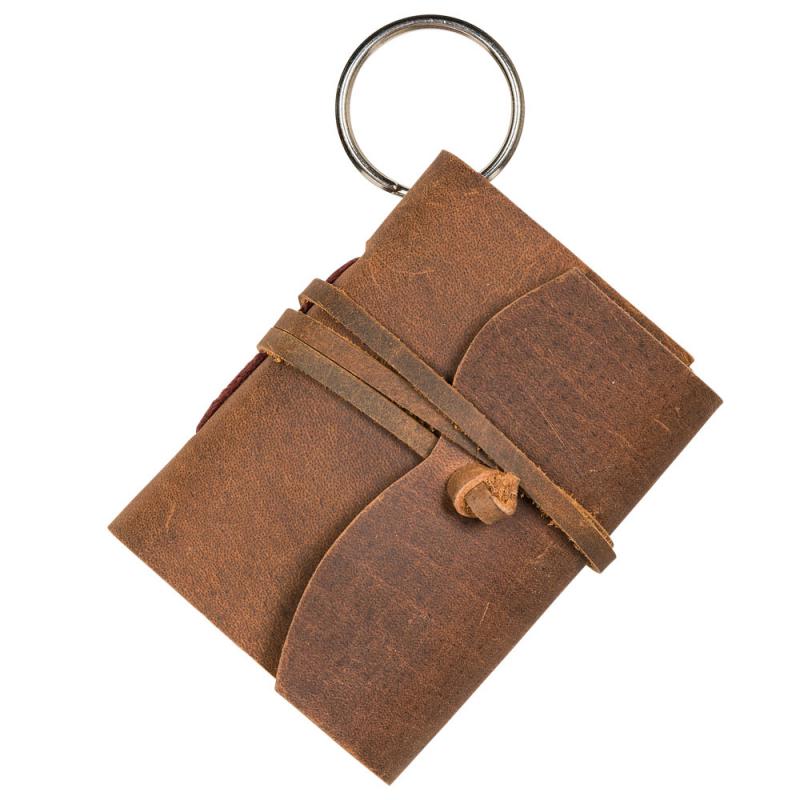 Mini Leather Journal Keychain