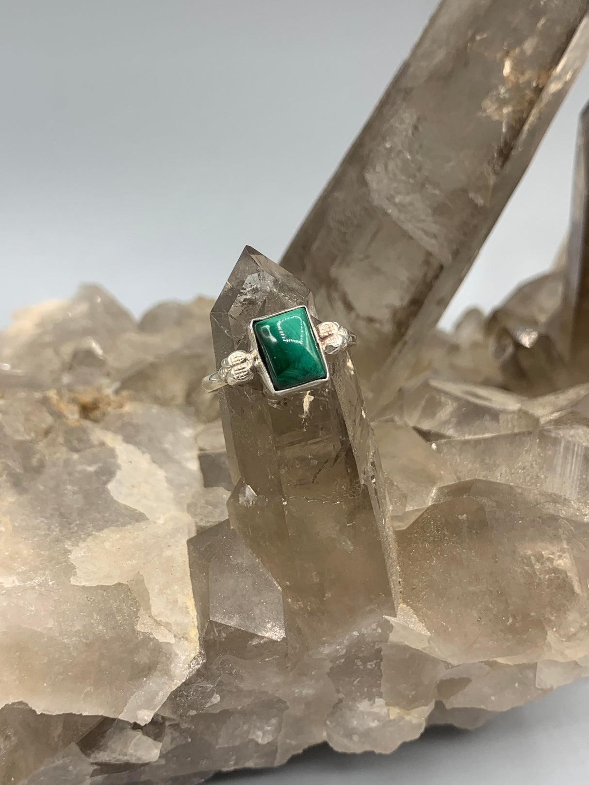 Sterling Silver Malachite Ring 7