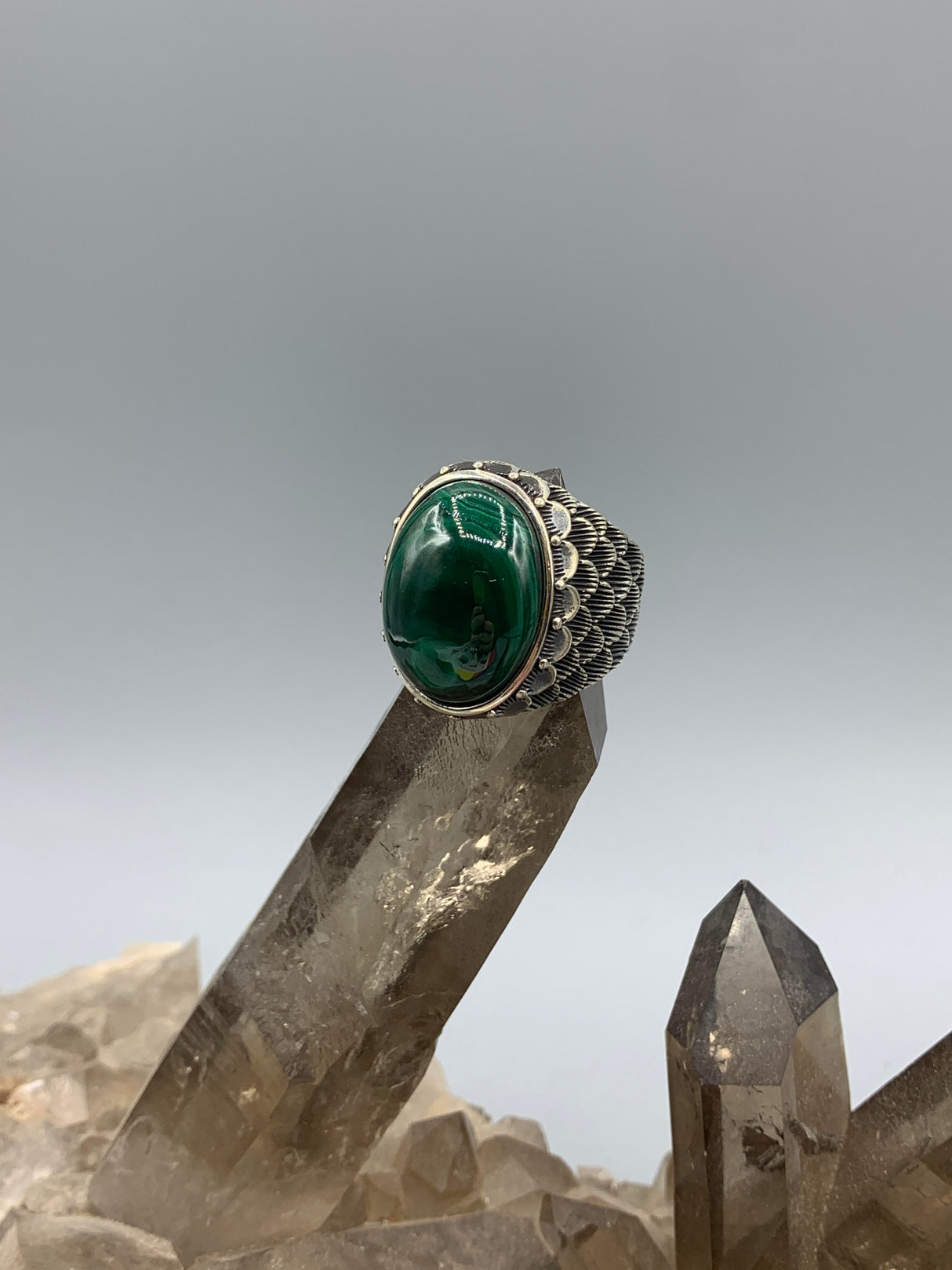 Sterling Malachite Ring 9