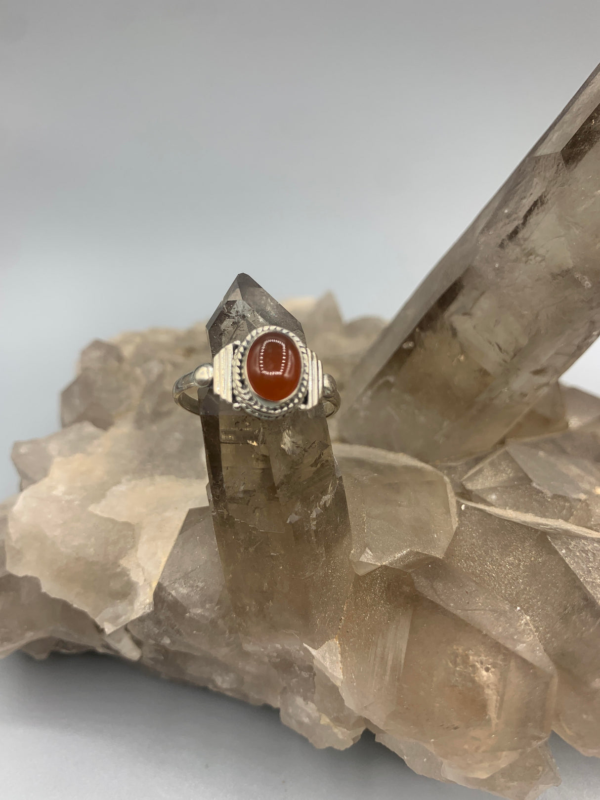 Sterling Carnelian Oval Ring 9