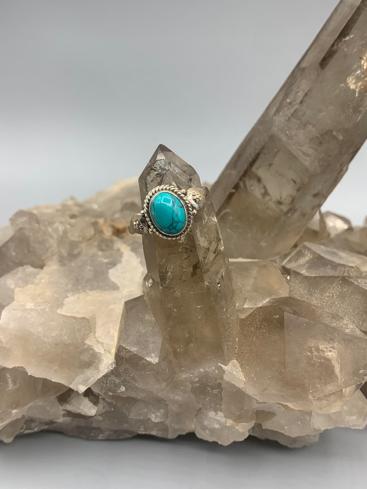 Sterling Silv. Oval Turquoise Ring 7