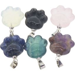 Gemstone Paw Pendant