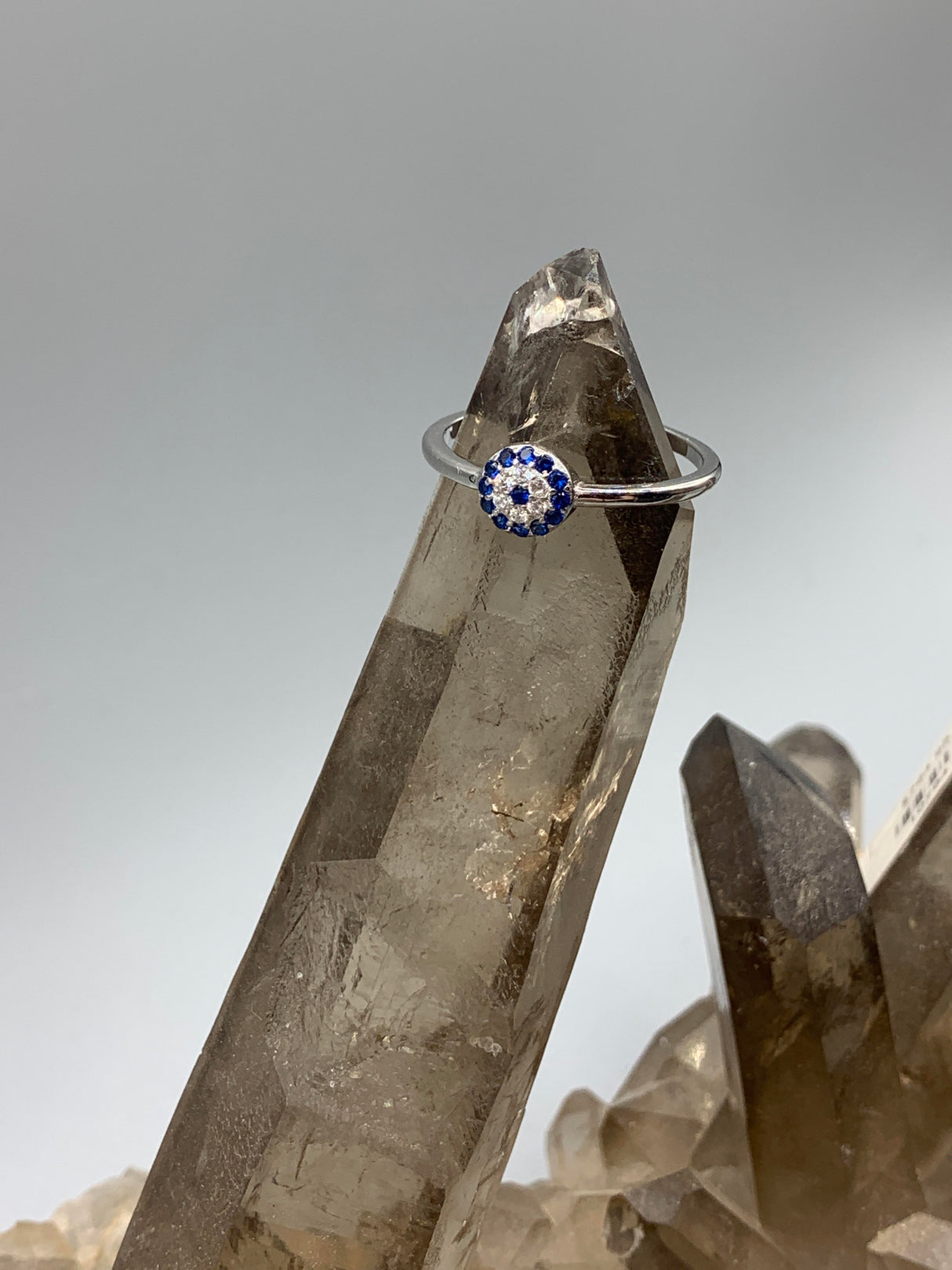 Sterling Petite Evil Eye Ring 9